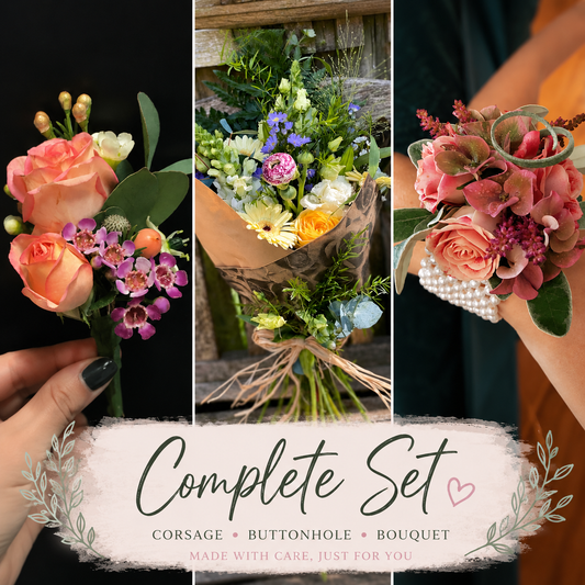 Complete Debs Set (Corsage, Bouquet & Buttonhole)
