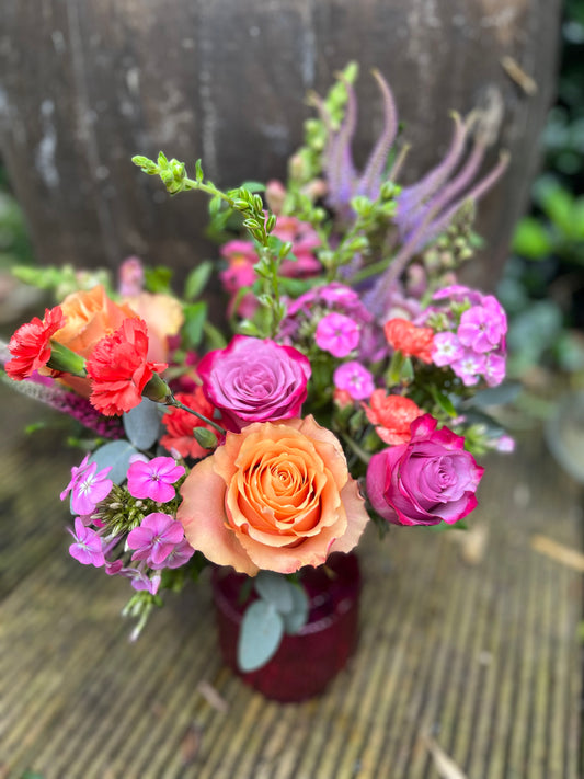 Bright Vase Of Flowers